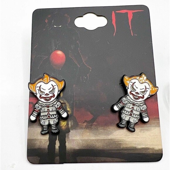 Halloween Villain Penny Wise Clown IT Earrings And Time To Float Bracelet WB - Picture 2 of 8